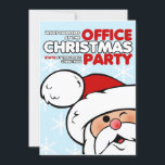 おもしろいクリスマスパーティの招待状 招待状<br><div class="desc">オフィスで何が起こるかクリスマスパーティー、オフィスで滞在クリスマスパーティー!かわいい小さなウィンキングサンタは、フェスティバル、休日のおもしろいの夜にあなたのゲストを歓迎する。</div>