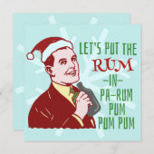 おもしろいクリスマスパーティーレトロラムアダルトホリデイ 招待状 (正面/裏面)