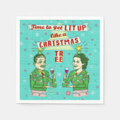 おもしろいクリスマスパーティーレトロ大人の飲み休日 スタンダードカクテルナプキン (正面)