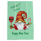 おもしろいクリスマスパーティー格言 ミディアムペーパーバッグ (裏面)