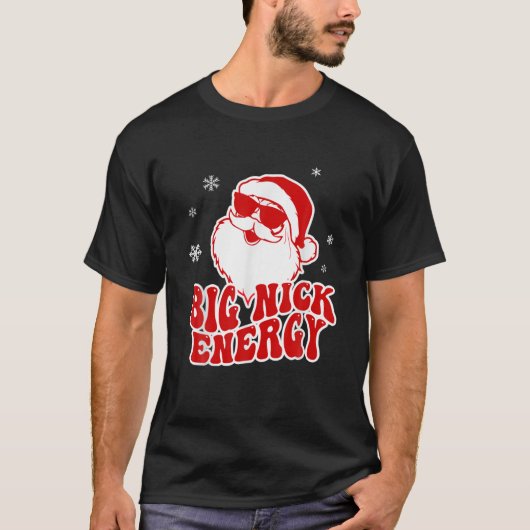 おもしろいクリスマスビッグニックエナジーサンタアドいけなル Tシャツ (正面)