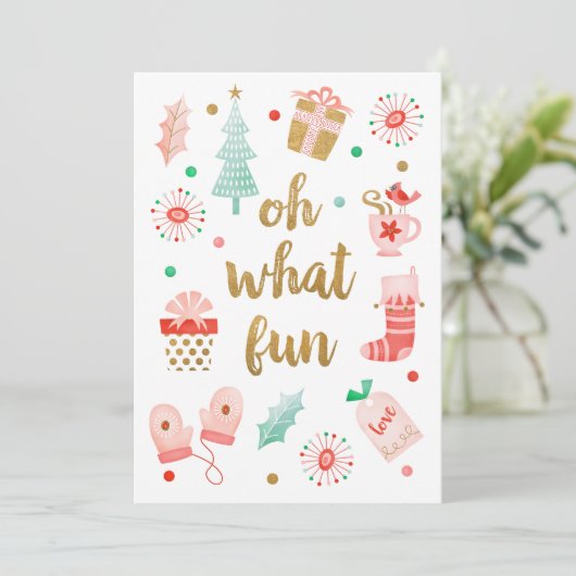 おもしろいクリスマスファミリーフォトカード シーズンカード (スタンド正面)