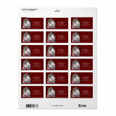 おもしろいクリスマスファミリーフォト差出人住所メール ラベル (フルシート)