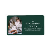 おもしろいクリスマスファミリーフォト差出人住所メール ラベル (正面)