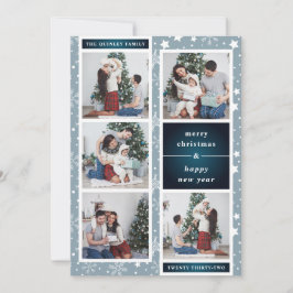 おもしろいクリスマスフォトコラージュ |スノーフレーク シーズンカード