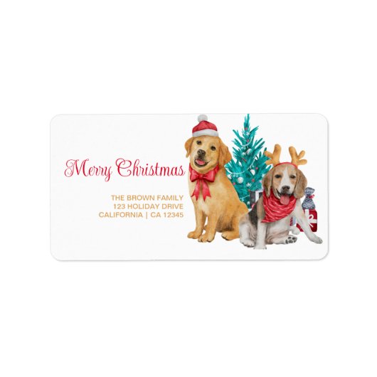 おもしろいクリスマスフォトモダンミニマル差出人住所 ラベル (正面)