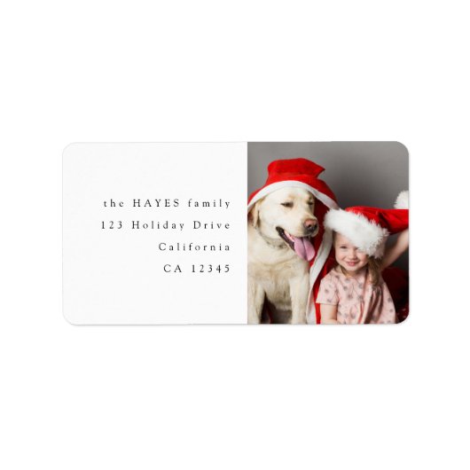 おもしろいクリスマスフォトモダンミニマル差出人住所 ラベル (正面)
