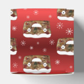 おもしろいクリスマスフルーツケーキパターンレッド フェイバーボックス (上部)