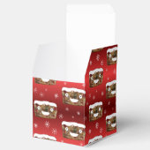 おもしろいクリスマスフルーツケーキパターンレッド フェイバーボックス (オープン)