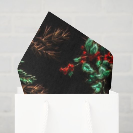 おもしろいクリスマスフローラルパターンティッシュペーパー 薄葉紙 (ギフトバッグ)