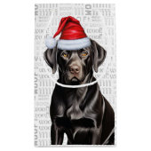 おもしろいクリスマスブラックラバブラドール スモールペーパーバッグ (裏面)