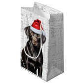 おもしろいクリスマスブラックラバブラドール スモールペーパーバッグ (正面アングル)