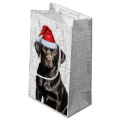 おもしろいクリスマスブラックラバブラドール スモールペーパーバッグ (裏面アングル)