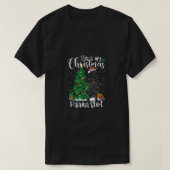 おもしろいクリスマスブラックラボドッグラブラドールパジャマドッグ Tシャツ (デザイン正面)