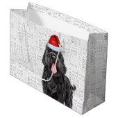 おもしろいクリスマスブラックロシアのテリア ラージペーパーバッグ (正面アングル)