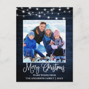 おもしろいクリスマスブルーウッドライト ポストカード