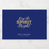 おもしろいクリスマスブルー&金ゴールドリキュールボトル リキュールボトルラベル (シングルラベル)