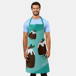 おもしろいクリスマスプリン食べ物クリスマス エプロン