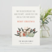 おもしろいクリスマスプレゼントをプレゼント シーズンカード (スタンド正面)