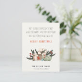 おもしろいクリスマスプレゼントをプレゼント シーズンポストカード (スタンド正面)