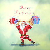 おもしろいクリスマスプレゼント付きボディビルダー ウィンドウサイン (シート3)