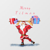 おもしろいクリスマスプレゼント付きボディビルダー ウィンドウサイン (シート)