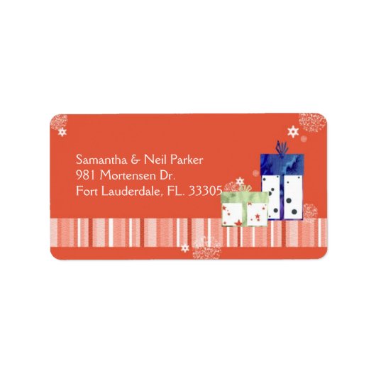 おもしろいクリスマスプレゼント休日アドレス ラベル (正面)