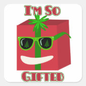 おもしろいクリスマスプレゼント叙事詩のギフトスローガンおもしろい スクエアシール (正面)