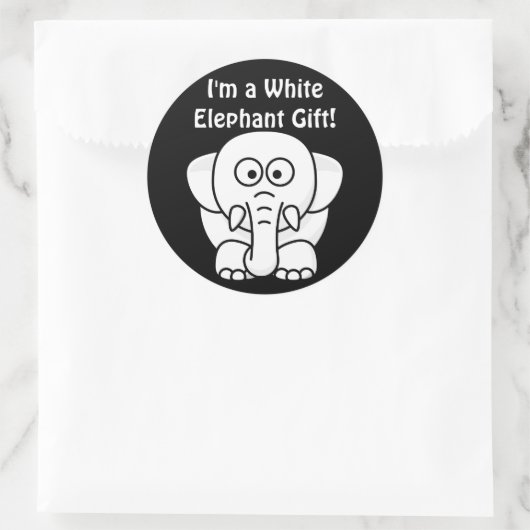 おもしろいクリスマスプレゼント実在：白象ギフト！ ラウンドシール (バッグ)