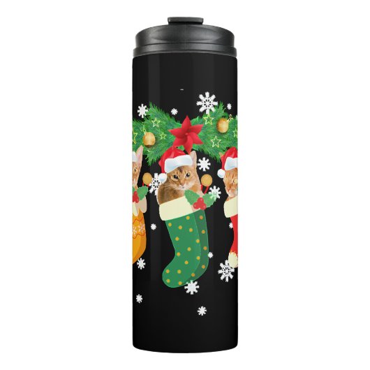 おもしろいクリスマスプレゼントTシャツ3アビシニアン猫 タンブラー (正面)