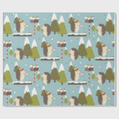 おもしろいクリスマスヘッジホッグ包装紙 ラッピングペーパー (フラット)