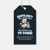 おもしろいクリスマスベビー妊娠の発表 ギフトタグ (裏面)