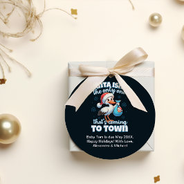 おもしろいクリスマスベビー妊娠の発表 ラウンドシール