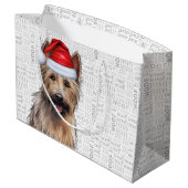 おもしろいクリスマスベルガーピカードドッグ恋人 ラージペーパーバッグ (裏面アングル)
