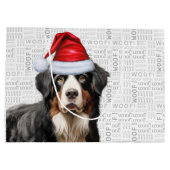 おもしろいクリスマスベルネーズマウンテンドッグ恋人 ラージペーパーバッグ (裏面)