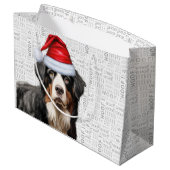 おもしろいクリスマスベルネーズマウンテンドッグ恋人 ラージペーパーバッグ (裏面アングル)