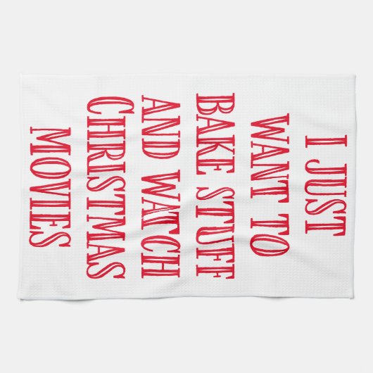 おもしろいクリスマスベーキングことわざ素朴スタイルレッド キッチンタオル (横)