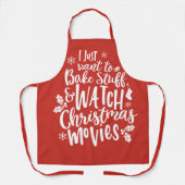 おもしろいクリスマスベーキングウォッチムービーズ引用文デザイン エプロン (正面)