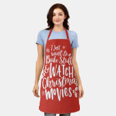 おもしろいクリスマスベーキングウォッチムービーズ引用文デザイン エプロン (着用した状態)