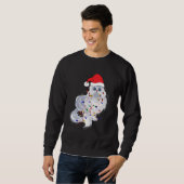おもしろいクリスマスペルシャ猫クリスマスライトサンタクラウ スウェットシャツ (正面フル)