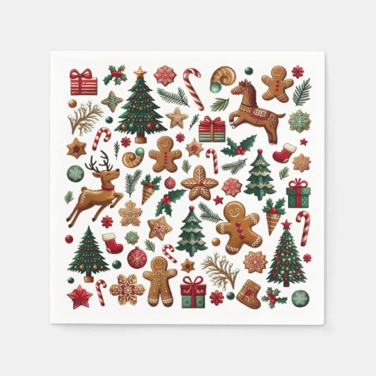 おもしろいクリスマスペーパーナプキン スタンダードカクテルナプキン (正面)