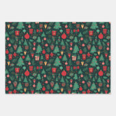 おもしろいクリスマスホリデー冬かわいいコーディネート ラッピングペーパーシート (正面3)