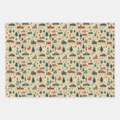 おもしろいクリスマスホリデー冬かわいいコーディネート ラッピングペーパーシート (正面2)