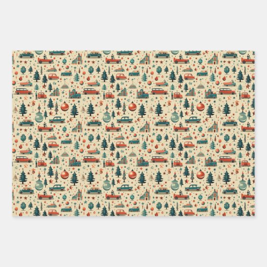 おもしろいクリスマスホリデー冬かわいいコーディネート ラッピングペーパーシート (正面2)