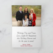 おもしろいクリスマスボールオーナメント3 Photo Happy Holidays カード (内部)