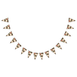 おもしろいクリスマスポインセティアスプレンダーホリデイ バンティングフラッグ