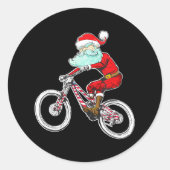 おもしろいクリスマスマウンテンバイクサンタクロースMTB ラウンドシール (正面)