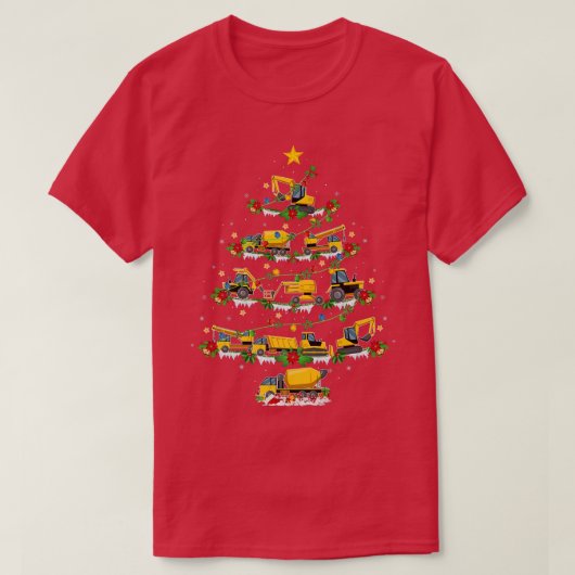 おもしろいクリスマスマッチングサンタ建築トラッククリス Tシャツ (デザイン正面)