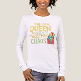おもしろいクリスマスマムクイーンカオスファミリーマッチング トライブレンドTシャツ