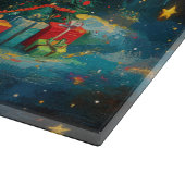 おもしろいクリスマスムーン銀河系お祝い カッティングボード (角)